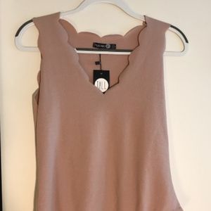 NWT Nude scalloped bodysuit (tall), size 12